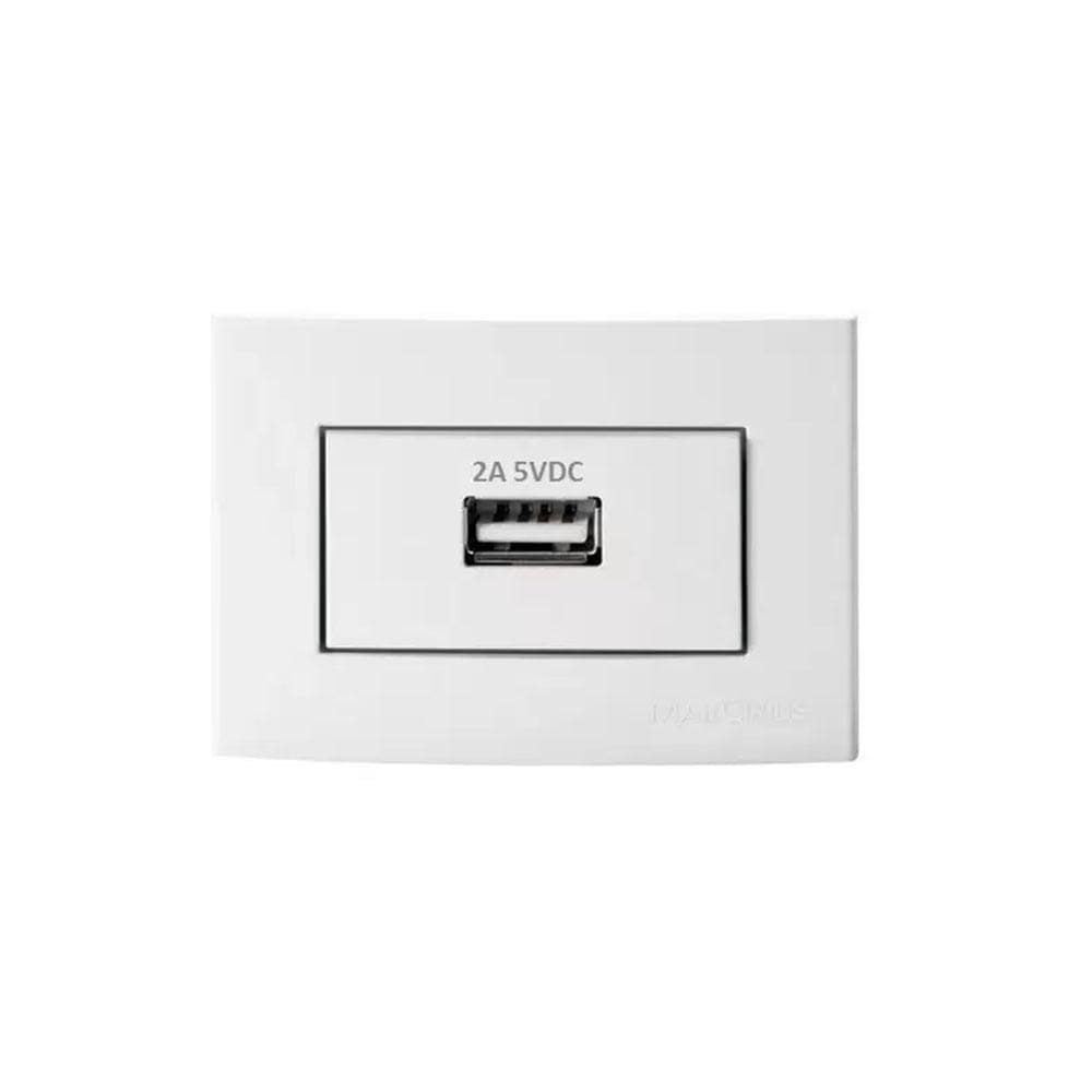 Mini Espelho Tomada Usb 2A 5Vdc Margirius Para Móveis