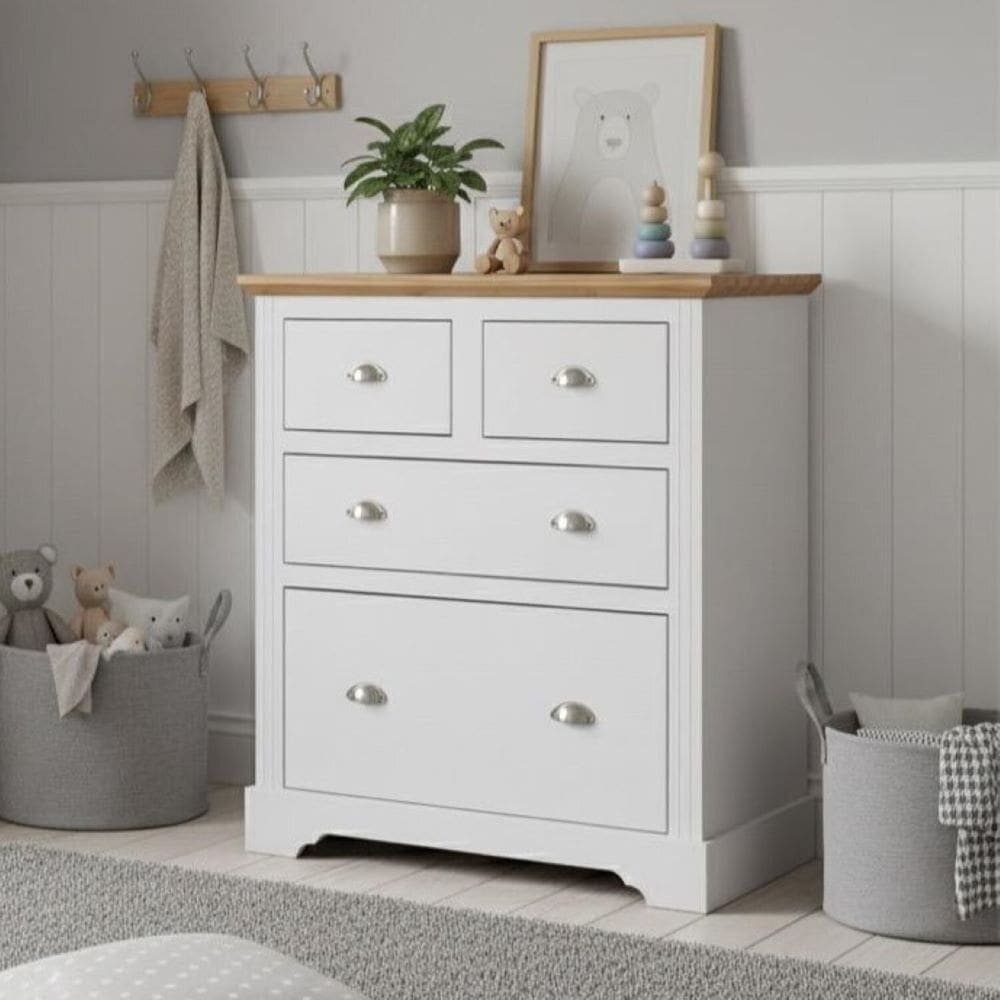 Cômoda para Quarto Infantil 4 Gavetas Toledo Branco
