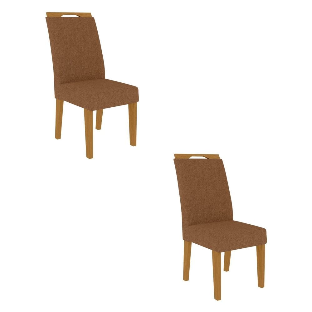 Conjunto 2 Cadeiras para Sala de Jantar Evora Marrom/Marrom