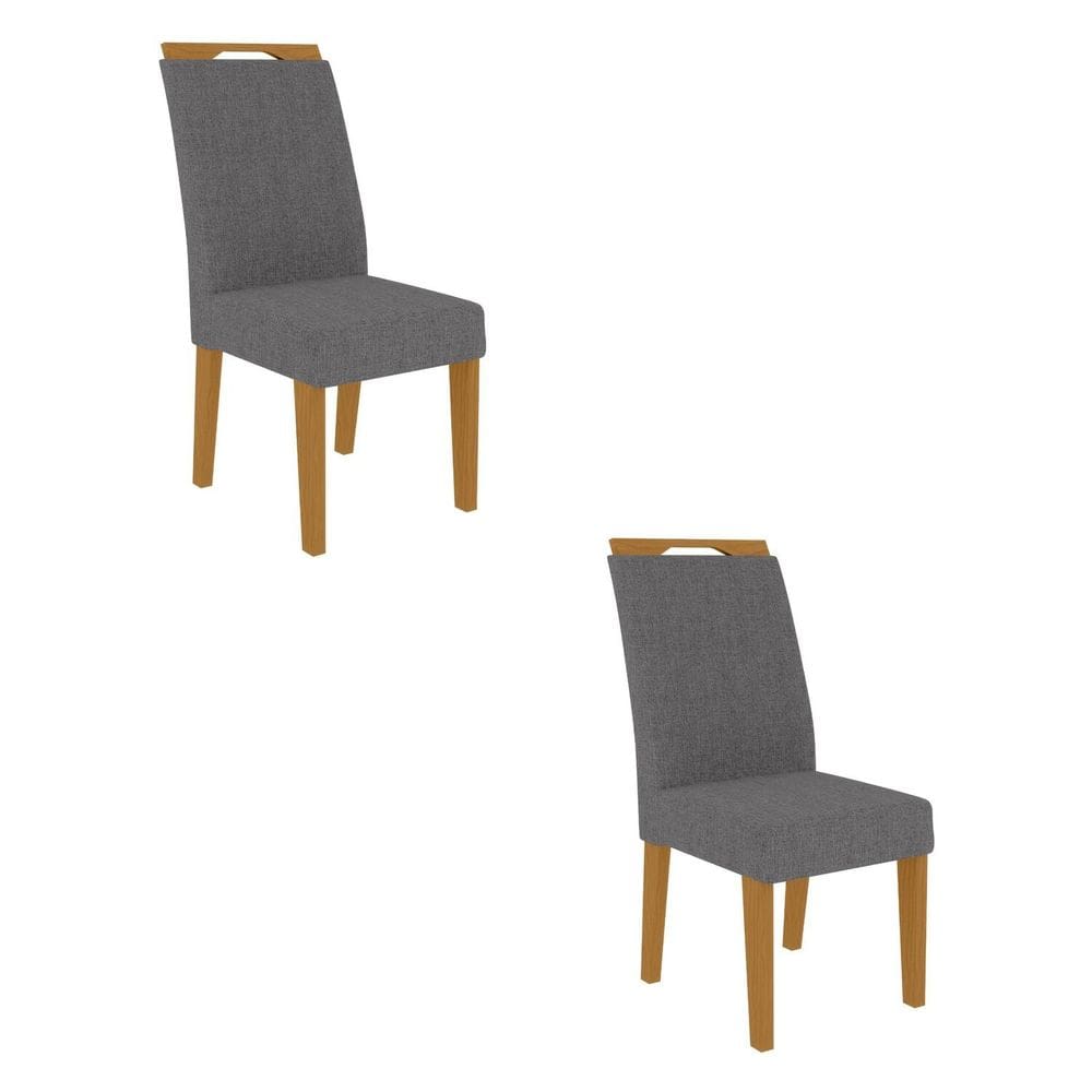 Conjunto 2 Cadeiras para Sala de Jantar Evora Marrom/Cinza