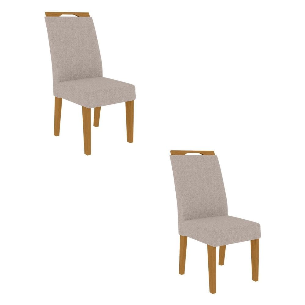 Conjunto 2 Cadeiras para Sala de Jantar Evora Marrom/Bege