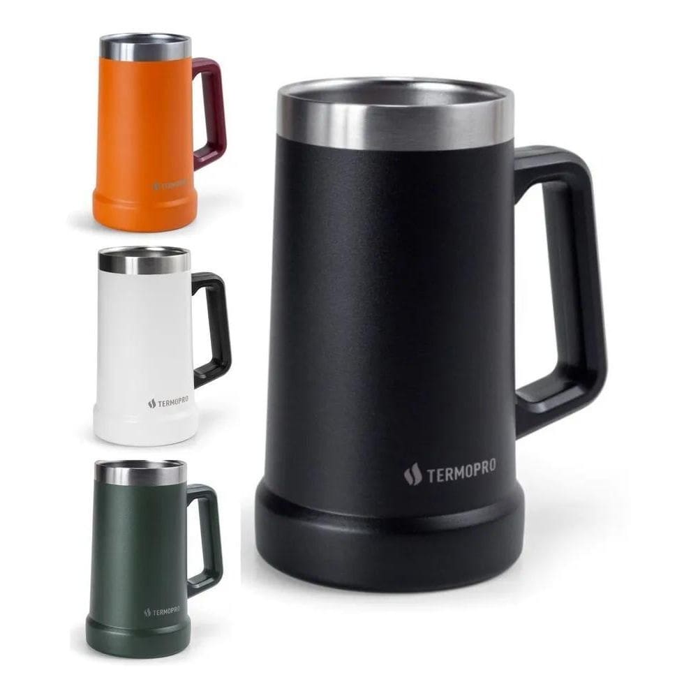 5X Caneca Térmica Inox De Cerveja Chopp À Vácuo 709Ml Termop