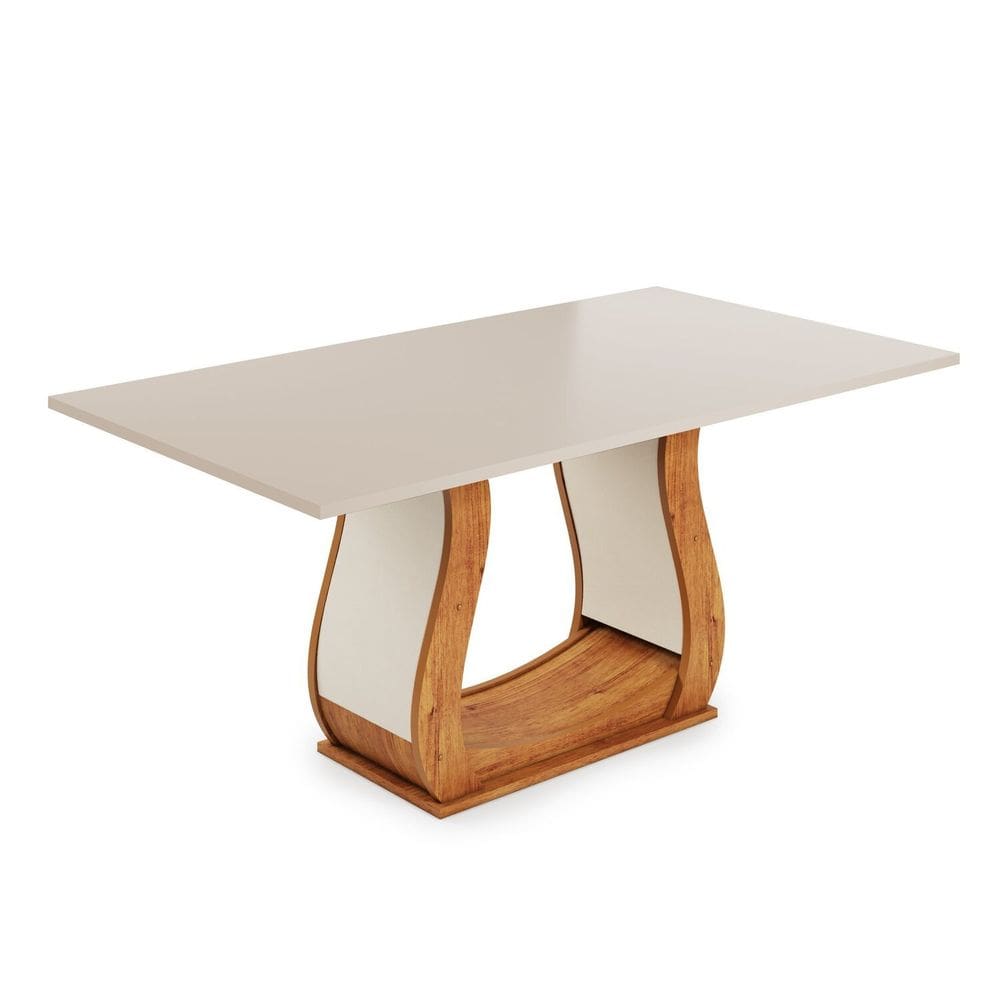 Mesa de Jantar 6 Lugares Retangular Tampo de Mdp Buenos Aires Mel/Blonde