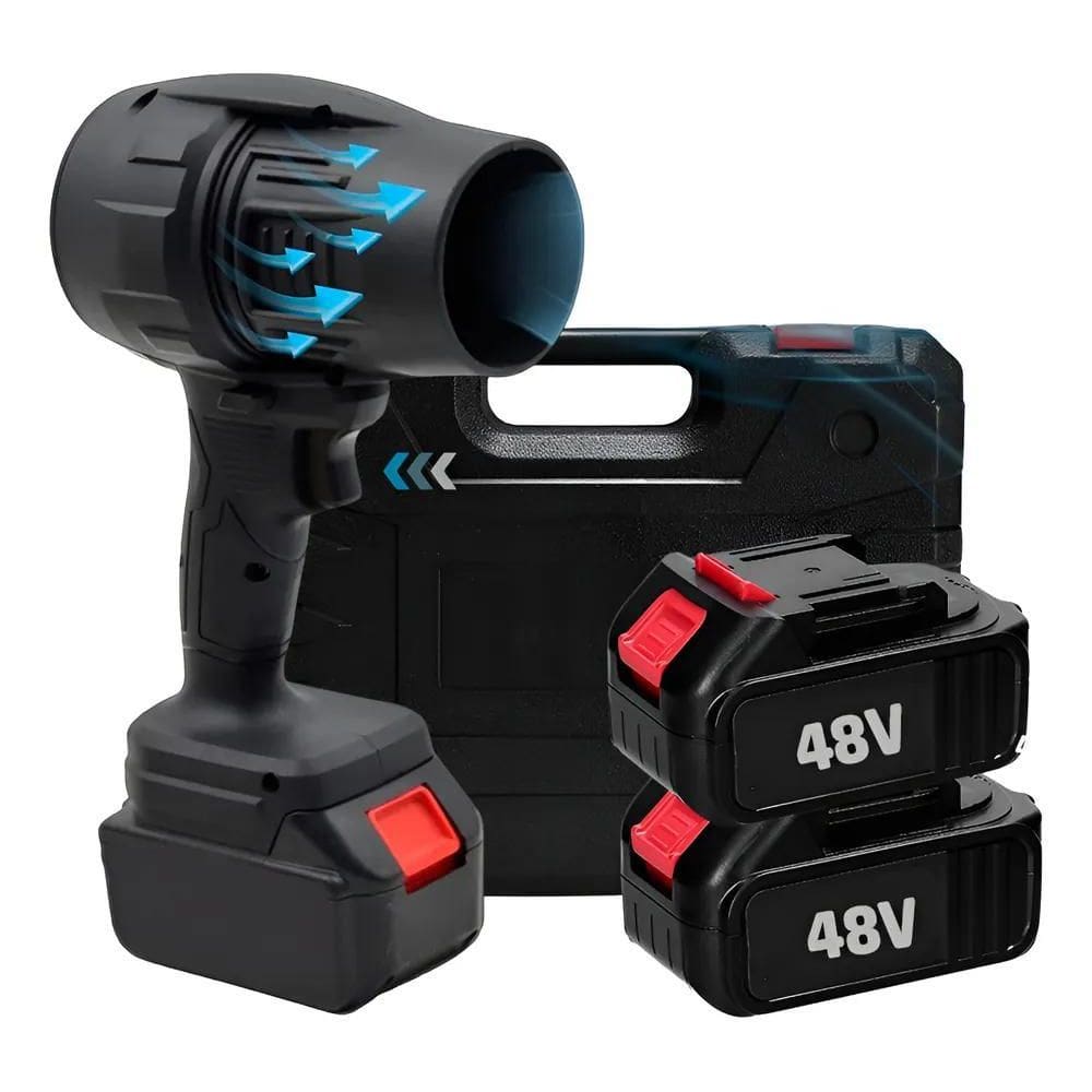 5X Soprador De Folhas Turbo Portátil 48V 2 Baterias E Maleta
