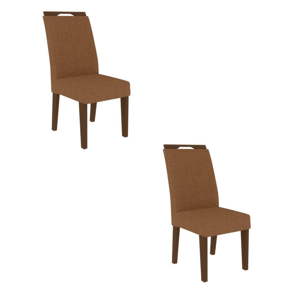 Conjunto 2 Cadeiras para Sala de Estar Evora Freijó/Marrom