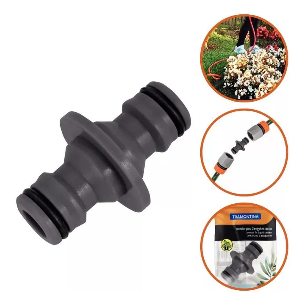 5X Conector União De Mangueira Engate Rápido Duplo Tramontin