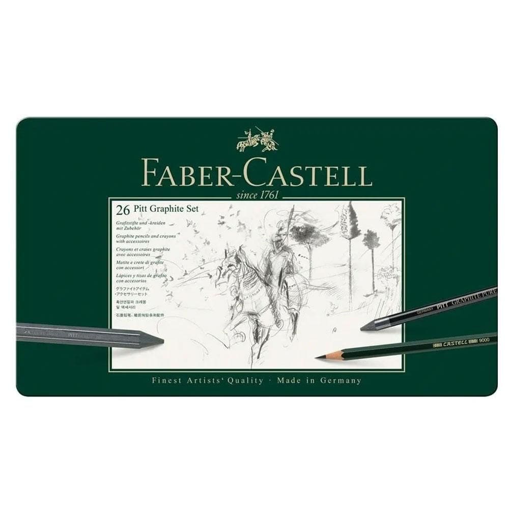 Lápis Pitt Graphite Set Kit Escrita c/ 26 unid Faber-Castell
