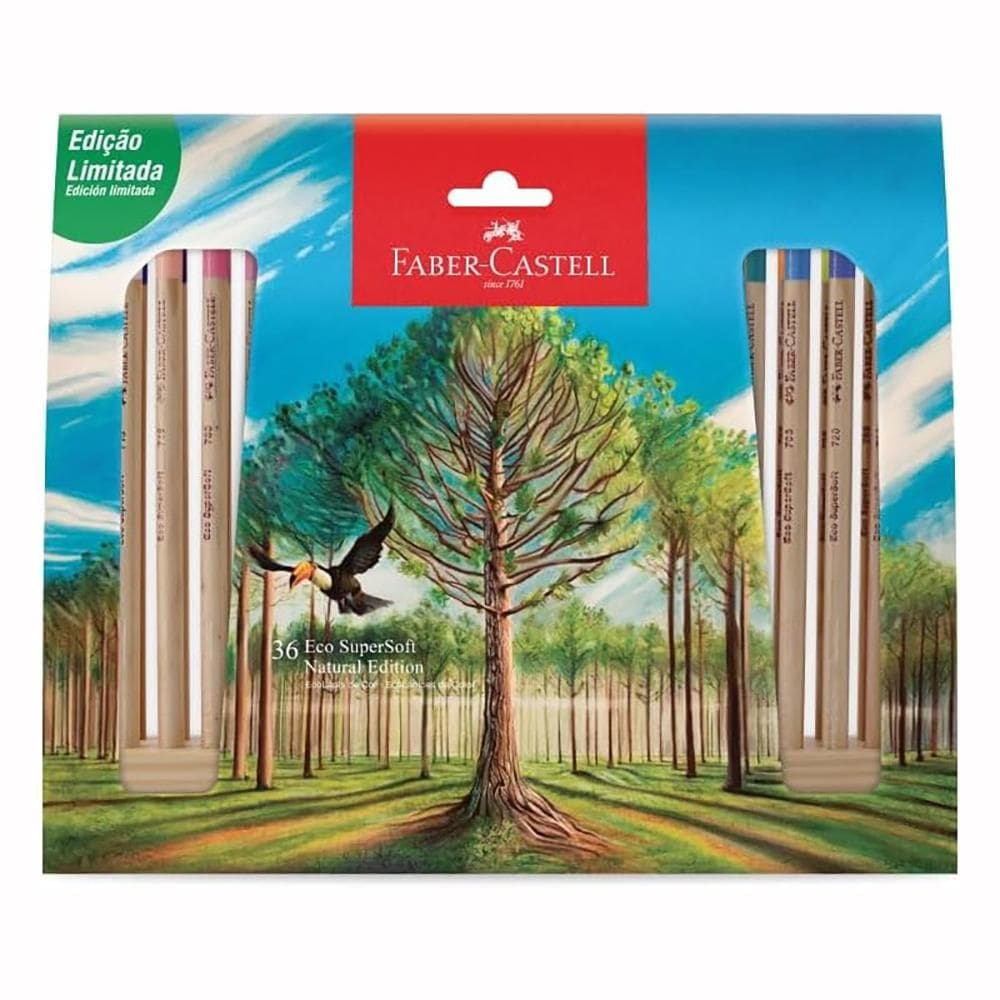 Lápis de cor SuperSoft 36 cores NaturalEdition Faber-Castell