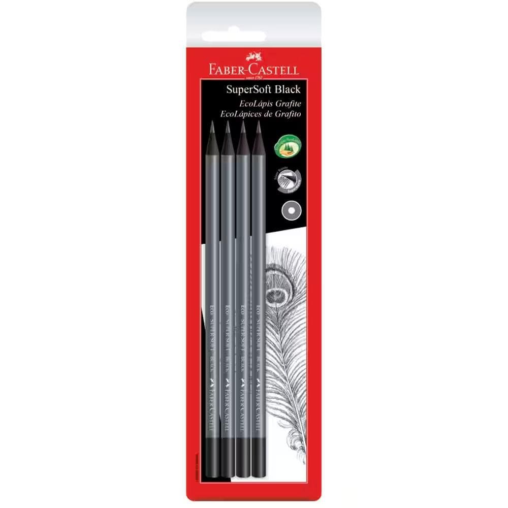 Lápis preto Supersoft c/ 4 unid Faber-Castell
