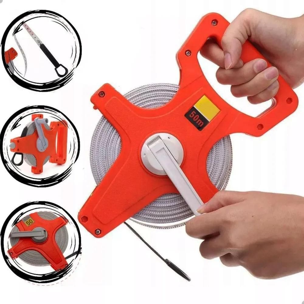 5X Trena De 50 Metros Fita De Fibra De Vidro Aberta 50M X 14