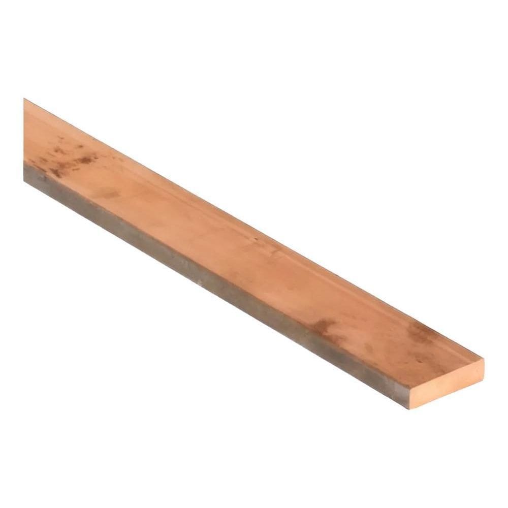 5X Barra Chata Cobre Puro  12X3Mm  1/2 X 1/8 X 50Cm 97A