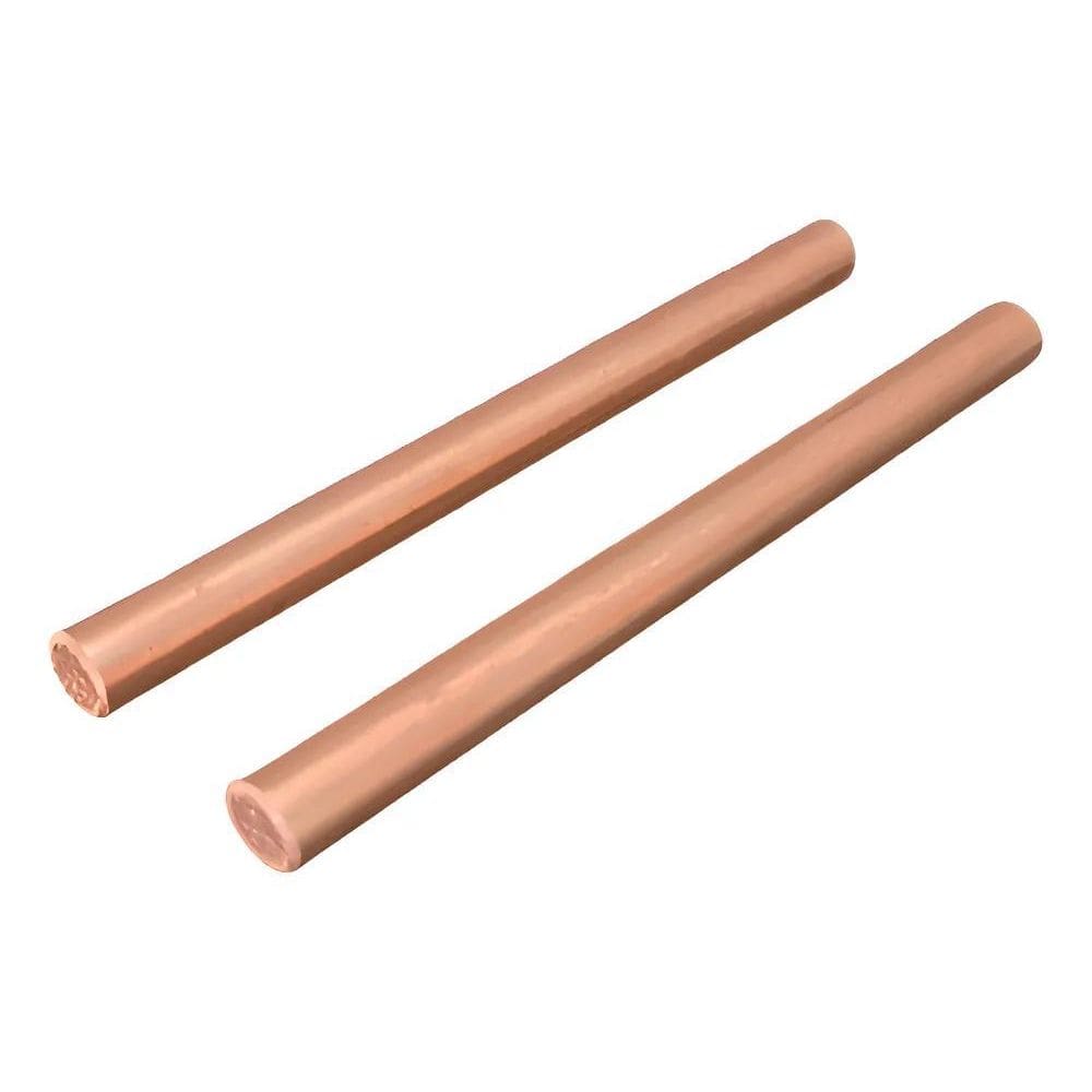 5X Barra De Cobre Puro 3/8 Pol  9,5 Mm  X 12Cm Kit 2 Pcs