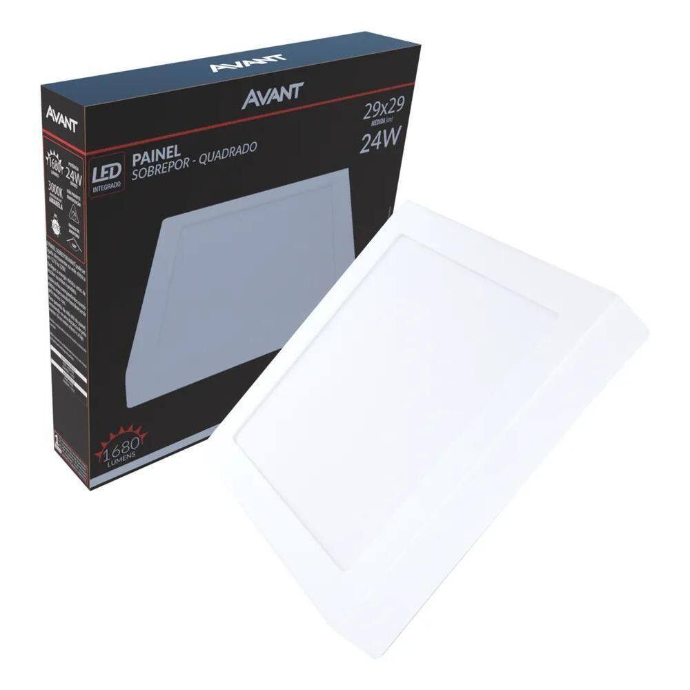 5X Plafon Led Quadrado Sobrepor 25W 30X30Cm 6500K