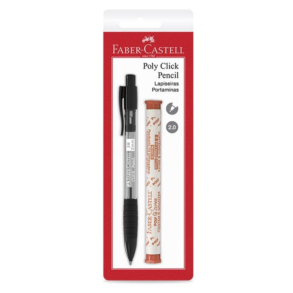 Lapisera 2.0mm Poly Click preta SM/20CPP - Faber-Castell
