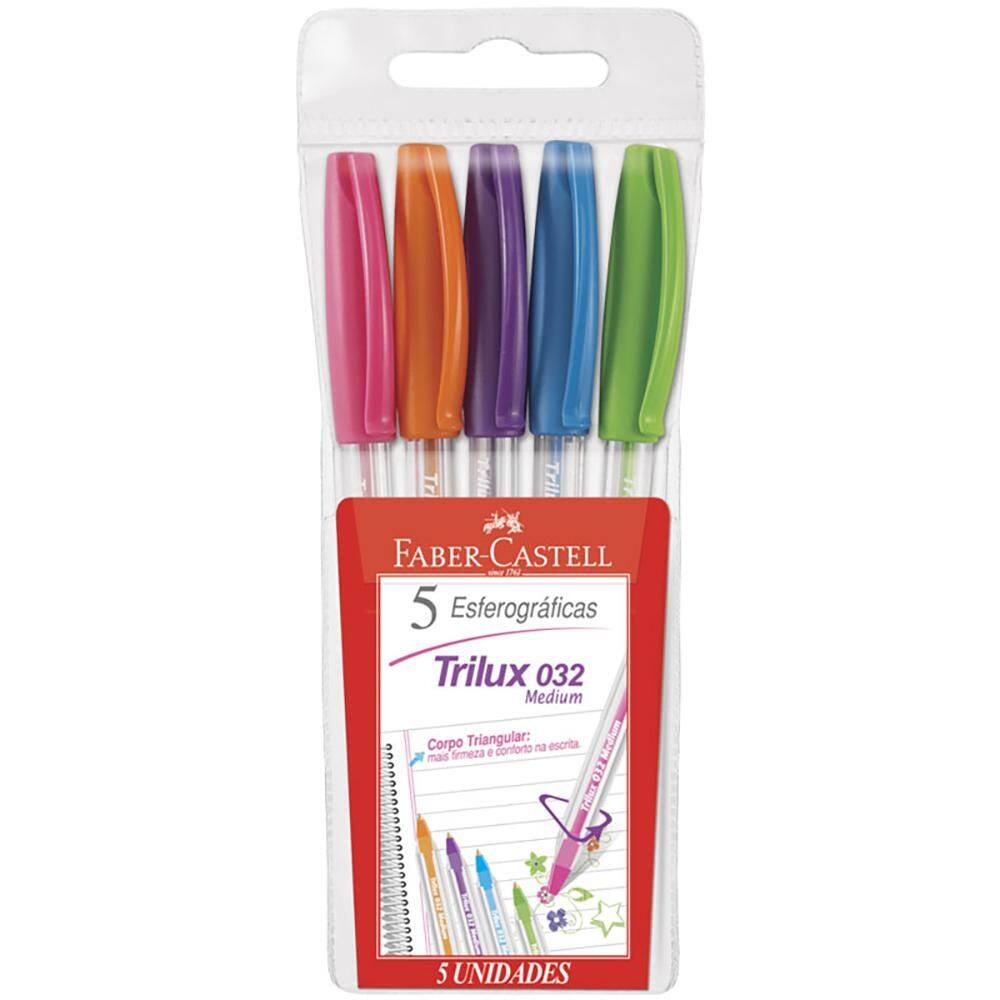 Caneta esferográfica Trilux colors 032/ESC 5und FaberCastell