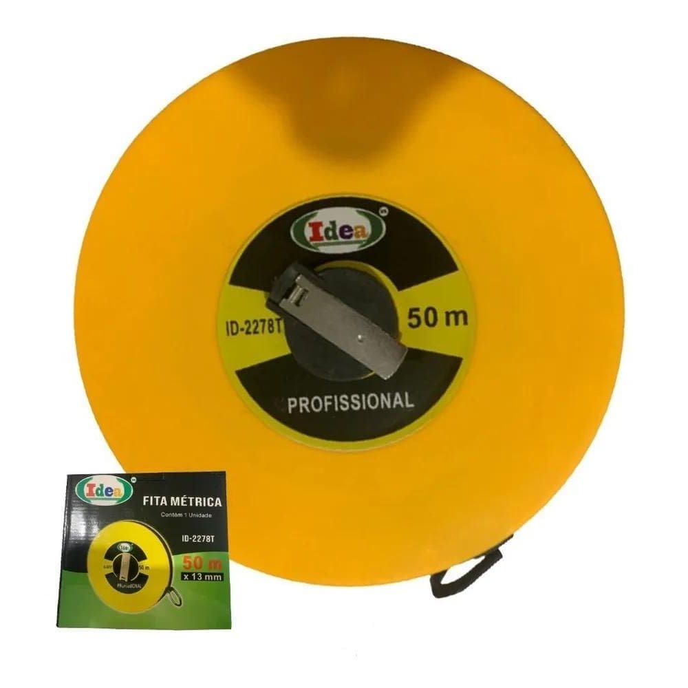 5X Trena Longa Fita Métrica De Vidro 50 Metros Fechada