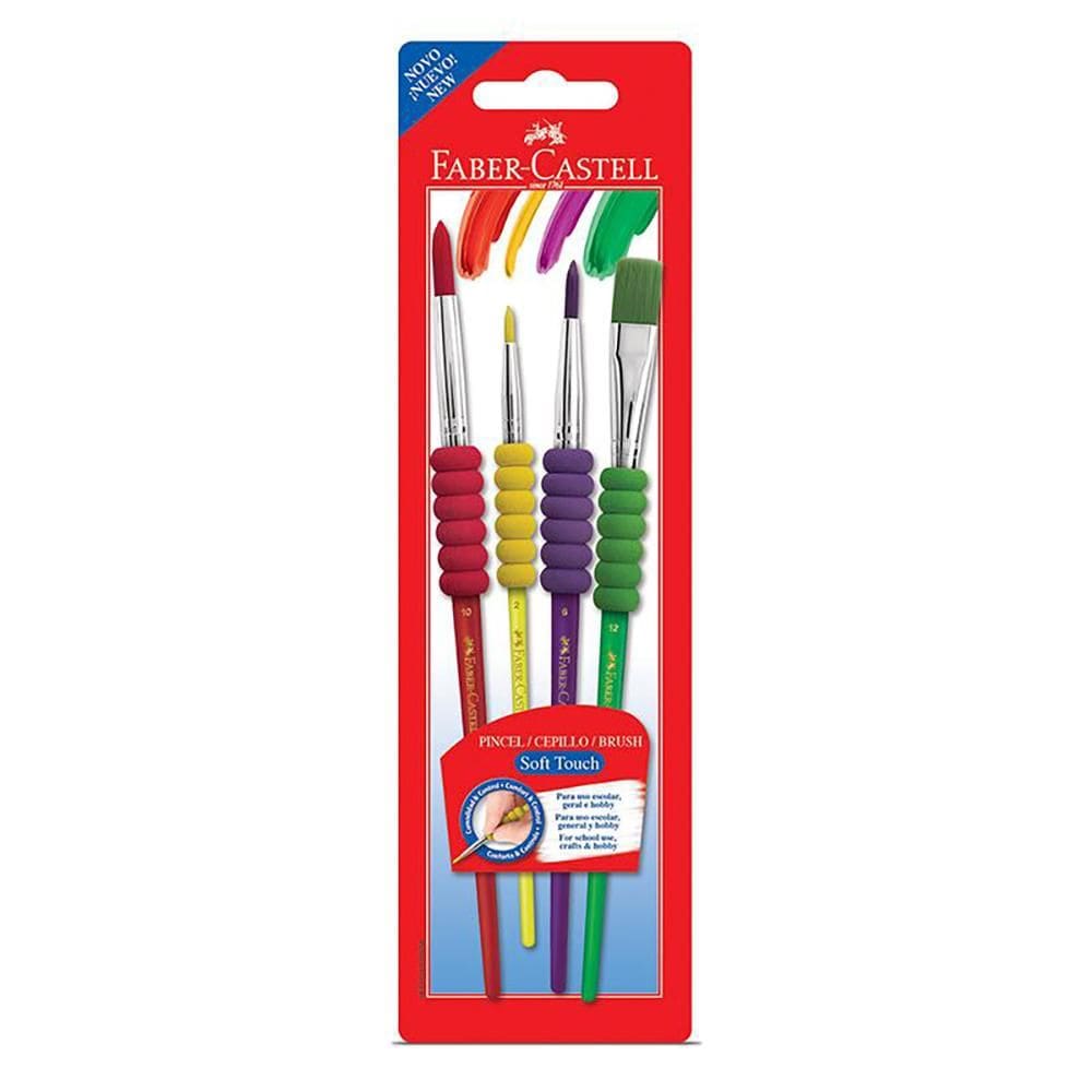 Pincel p/ pintura Soft Touch c/ 4 unid 181600 Faber-Castell