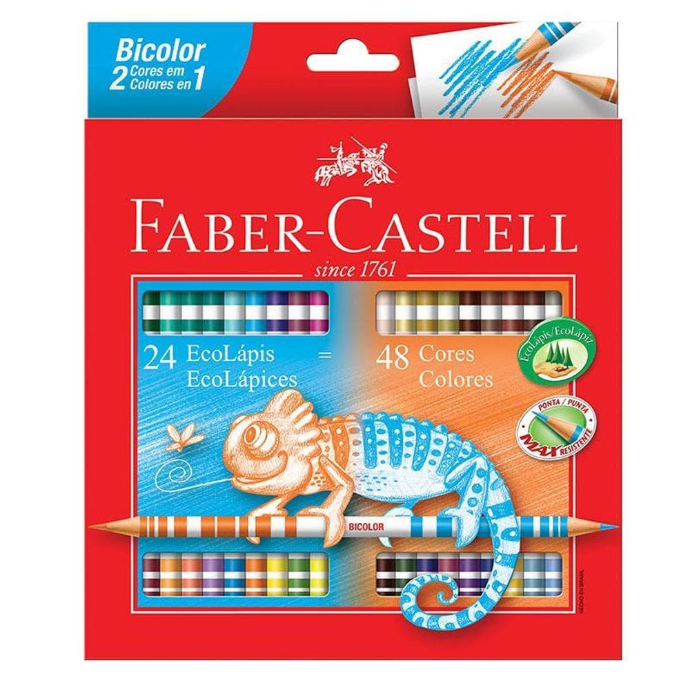 Lápis de cor 48 cores com 24 lapis bicolor 120624 - Faber-Castell