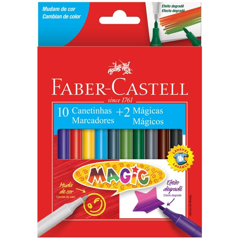 Caneta hidrográfica Magic 10 cores + 2 Faber-Castell