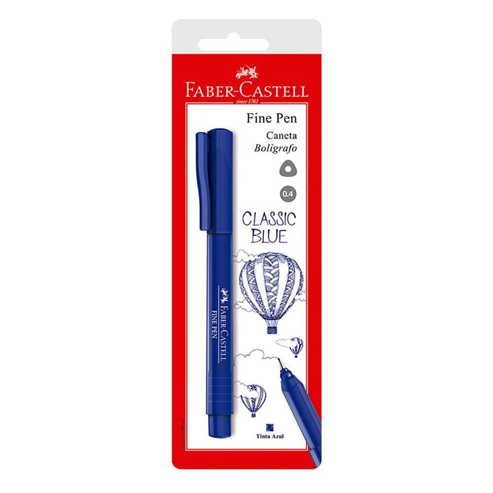 Caneta hidr Fine Pen Azul Faber-Castell