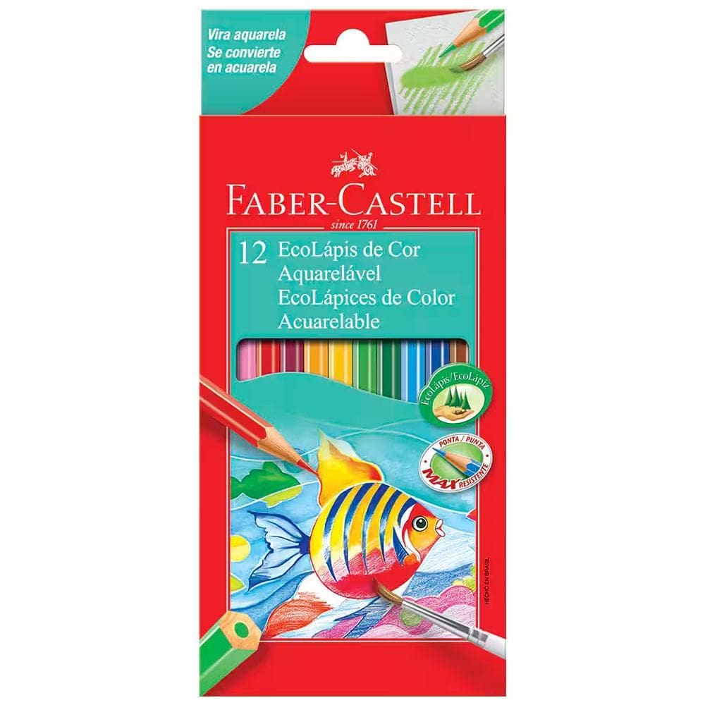 Lápis de cor 12 cores aquarelável 120212G Faber-Castell