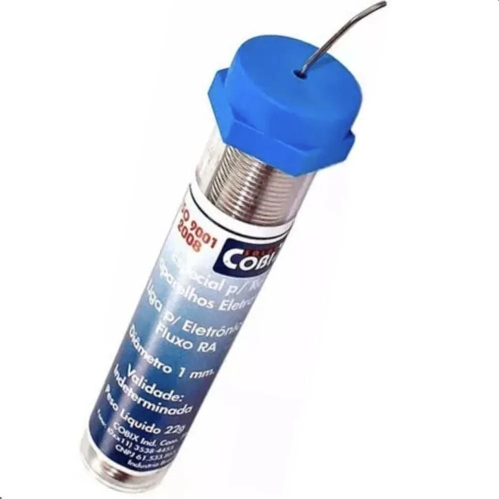 5X 01 Tubo Solda Estanho 1Mm 63X37 1.0Mm Com Fluxo - Cobix