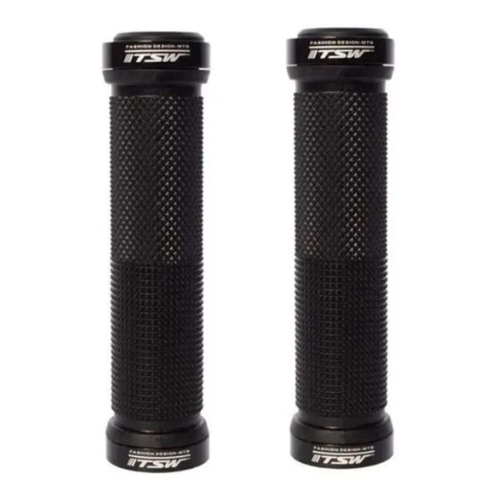 5X Manopla Bike Mtb Com Trava Punho Anel Preto Tsw  N