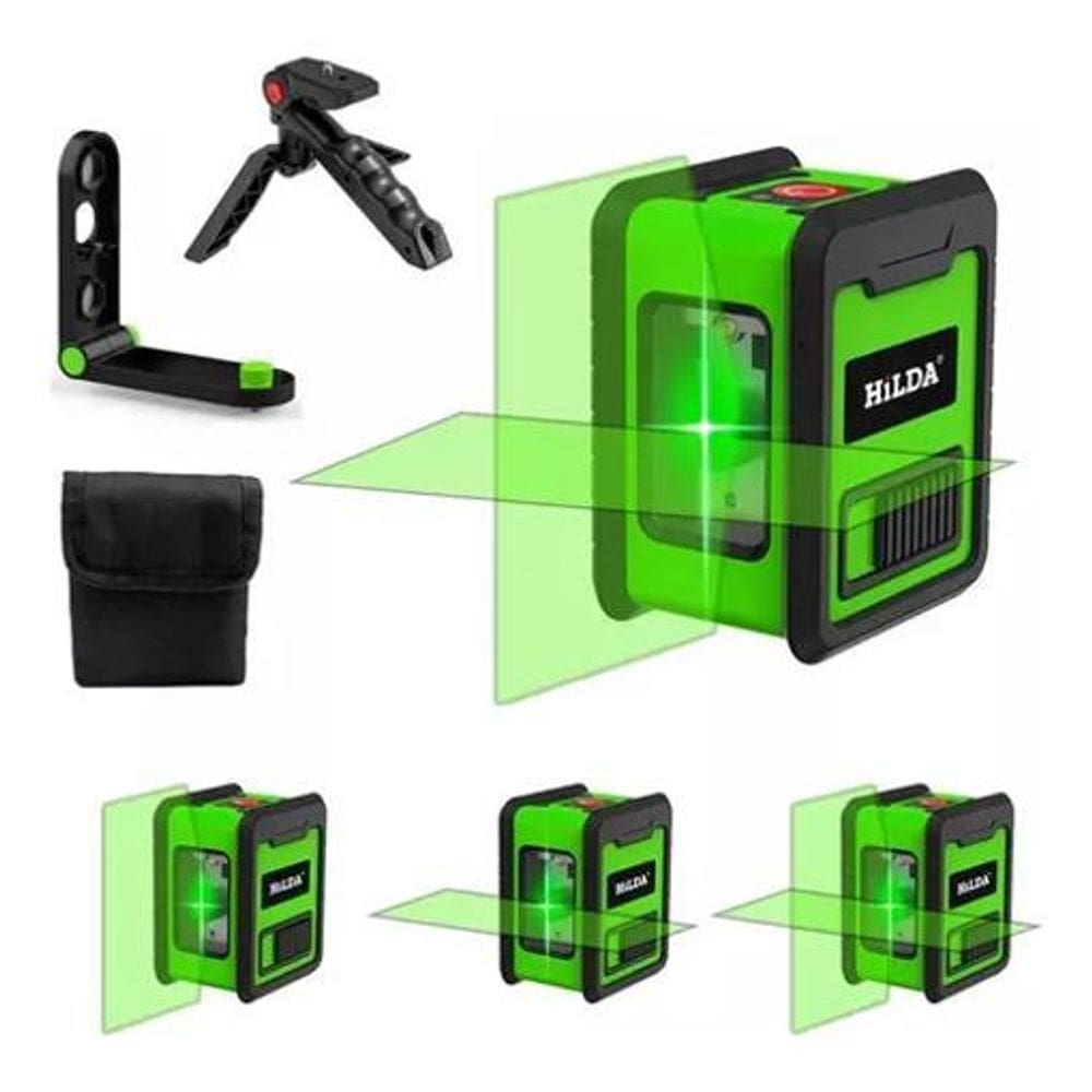5X Nível Laser Hilda 2 Linhas Verde Autonivelante Com Suport