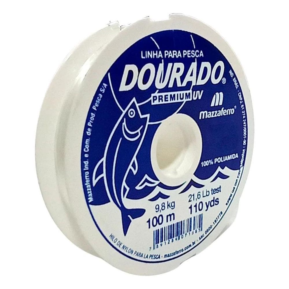5X Linha Mono Dourado Premium 0,60Mm 37,5Lbs 100M - Mazzafer