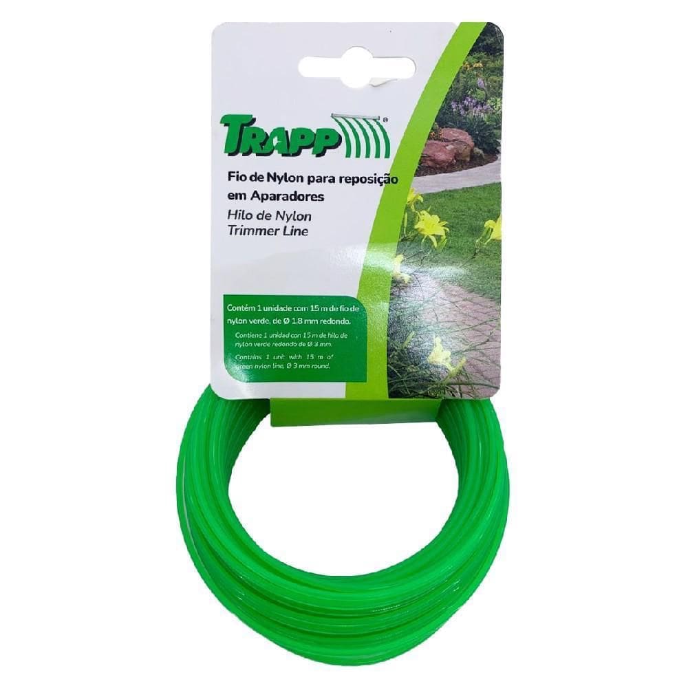 Fio De Nylon Para Aparador De Grama 15M 1,8Mm 3910010 Trapp