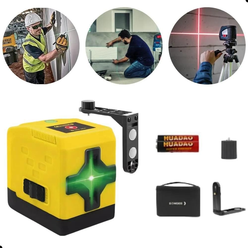 5X Nível A Laser Verde 2 Linhas 20M Com Suporte Profissional