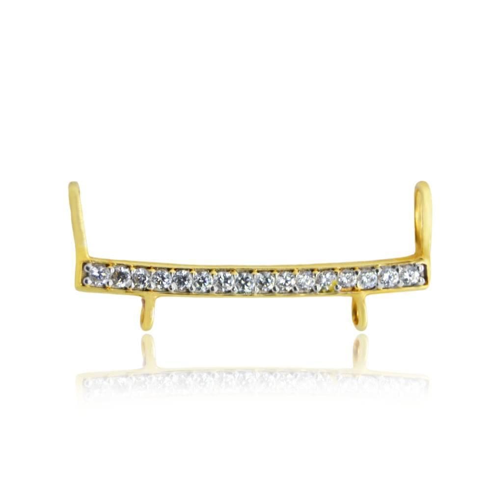 Pingente Canga 2 Cm Com Zircônia Em Ouro 18K