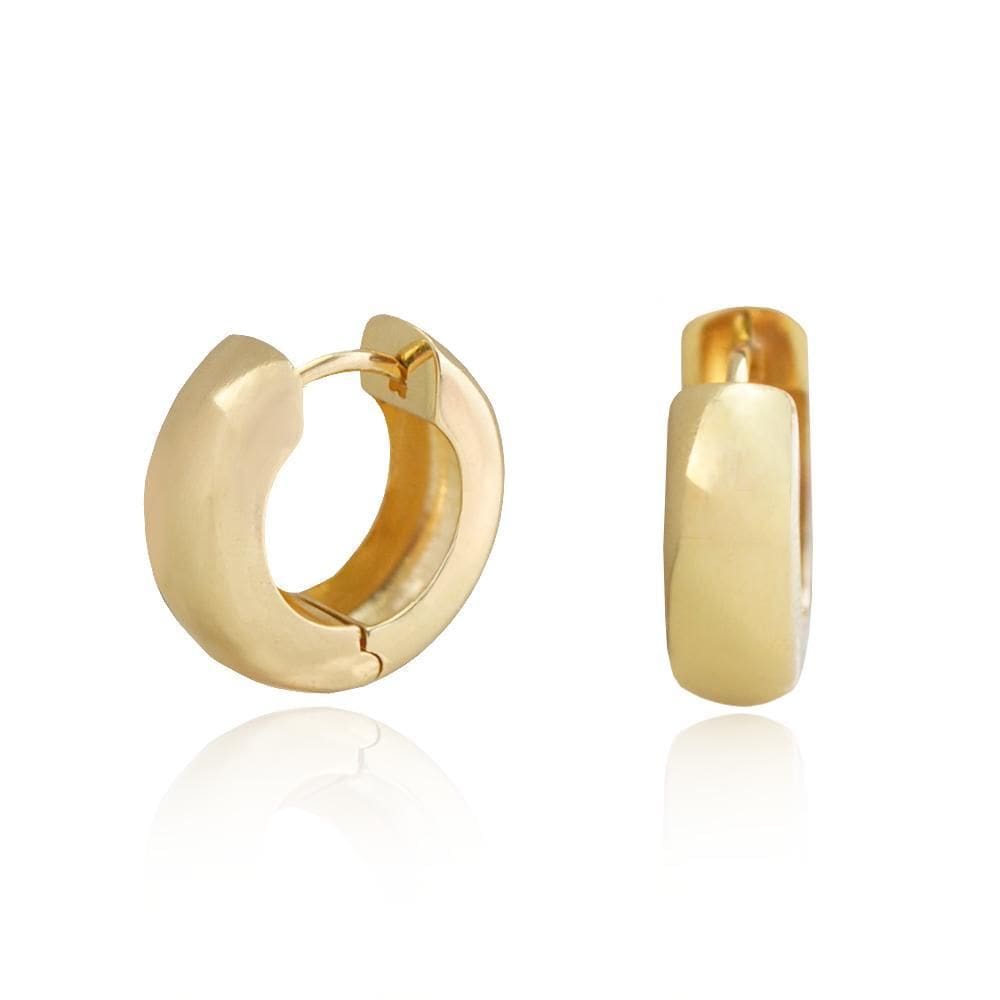 Brinco Argola Lisa 1,5Cm Em Ouro 18K