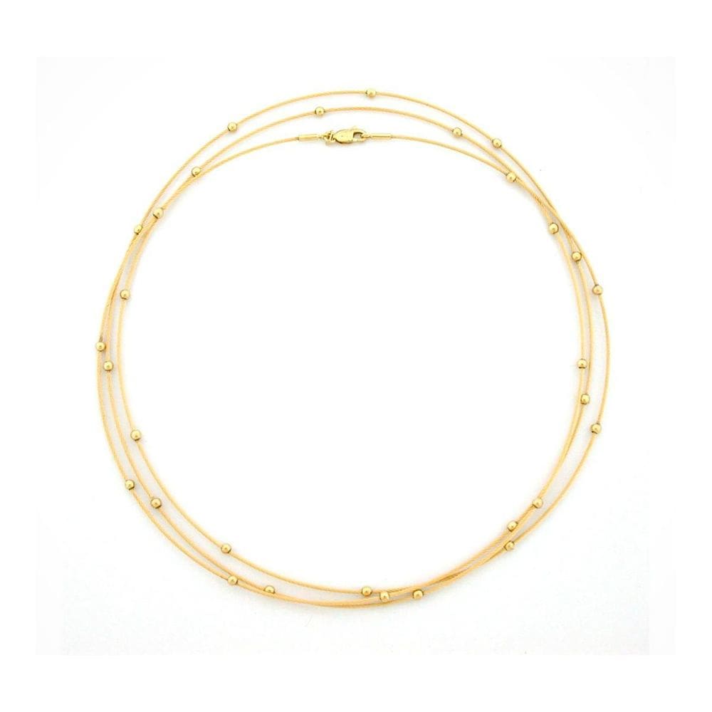 Colar 3 Voltas 120Cm Em Ouro 18K