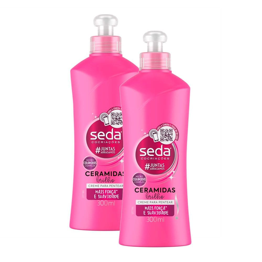 Kit 2 Creme para Pentear Seda Ceramidas Infusão Ativa Retinol e Colágeno 300ml