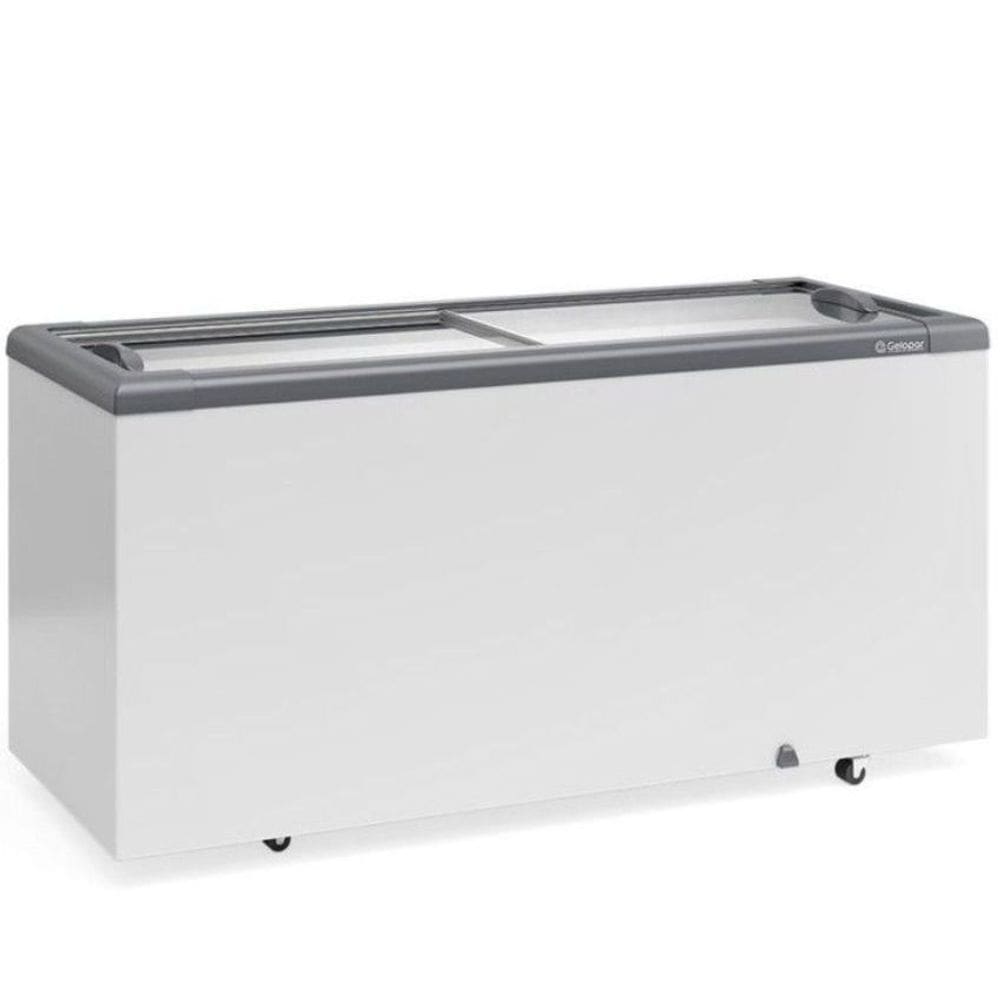 Freezer Plano Vidro Reto Deslizante GHD500 Cinza Gelopar 110V
