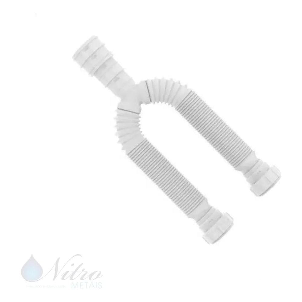 5X Sifão Duplo Tubo Extensivo Branco Pia Cozinha Banheiro Ni
