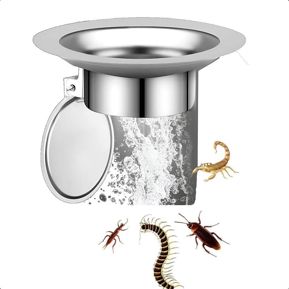 5X Sifão Ralo Eliminador De Odor Insetos Inox Válvula 10Cm