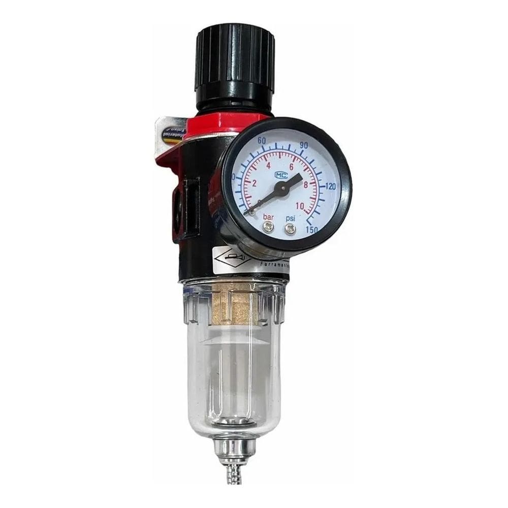 5X Filtro Regulador Ar Compressor 1/4 Com Manômetro Corneta