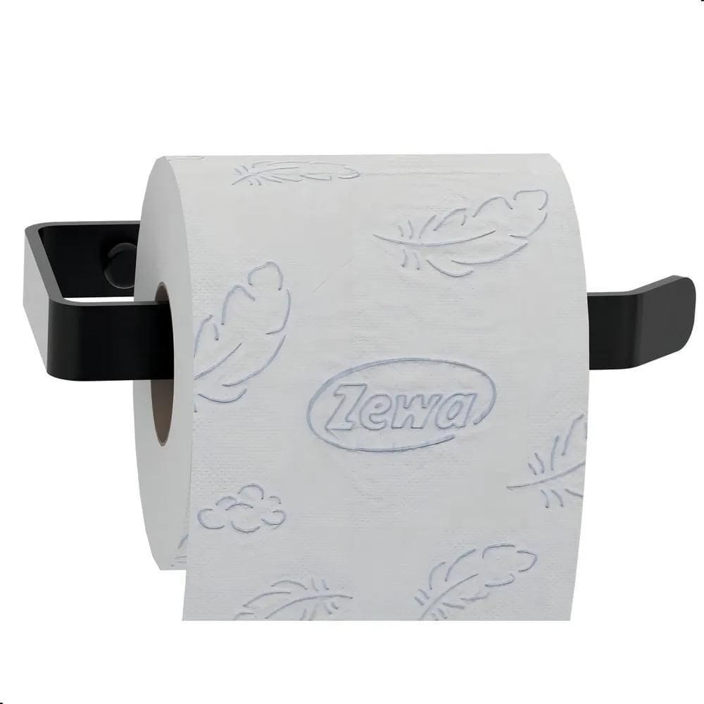 5X Porta Papel Higiênico De Parede Preto Fosco