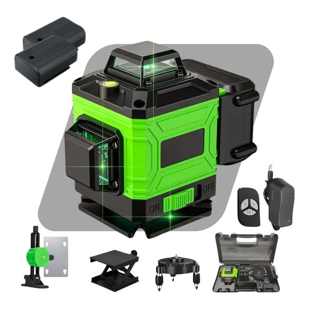 5X Nível Laser 12 Linhas Verde 40M Recarregável Com Controle