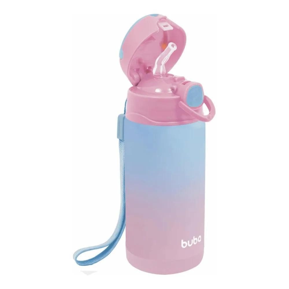 5X Copo Térmico Infantil Aço Inox Canudo Silicone 400 Ml