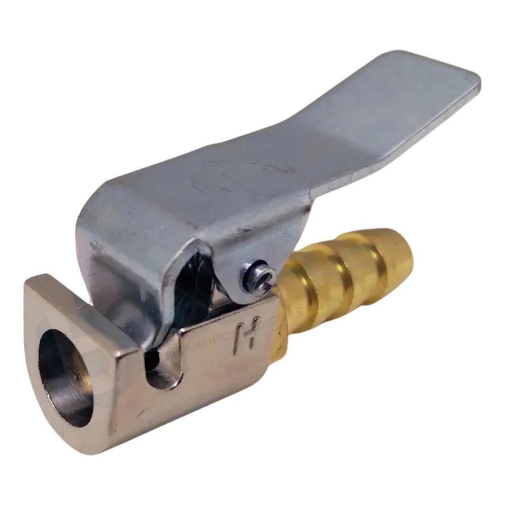 5X Válvula Bico Encher Pneu Com Presilha Para Mangueira 1/4
