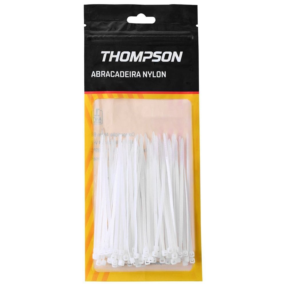 Abraçadeira Branca 7,6x400mm com 50 Unidades Thompson