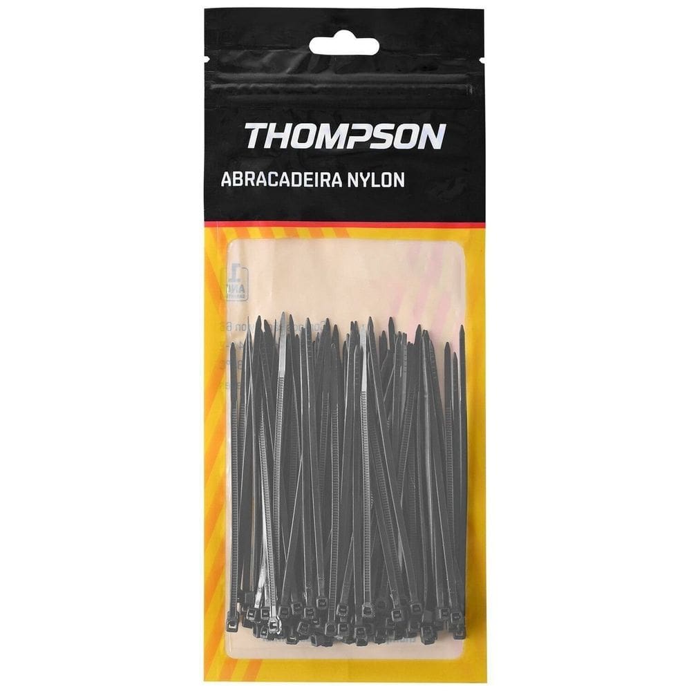 Abraçadeira Preta 4,8x300mm com 100 Unidades Thompson