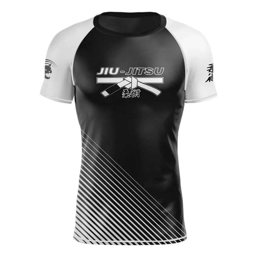 5X Rash Guard Jiu-Jitsu Manga Cor Faixa Proteção Uv Treino M