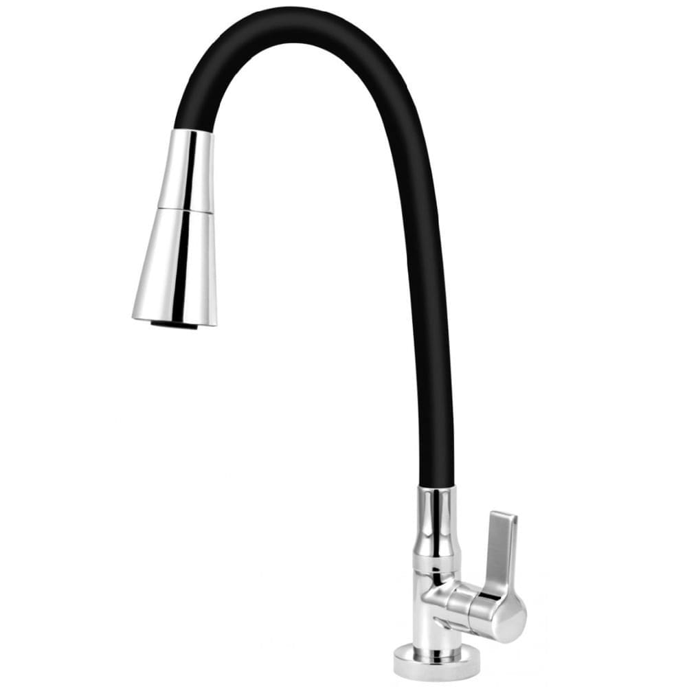 Torneira para Cozinha Clean Bica Articulada com Ducha C62 Preta de Mesa - VTM622CWB - ESTEVES