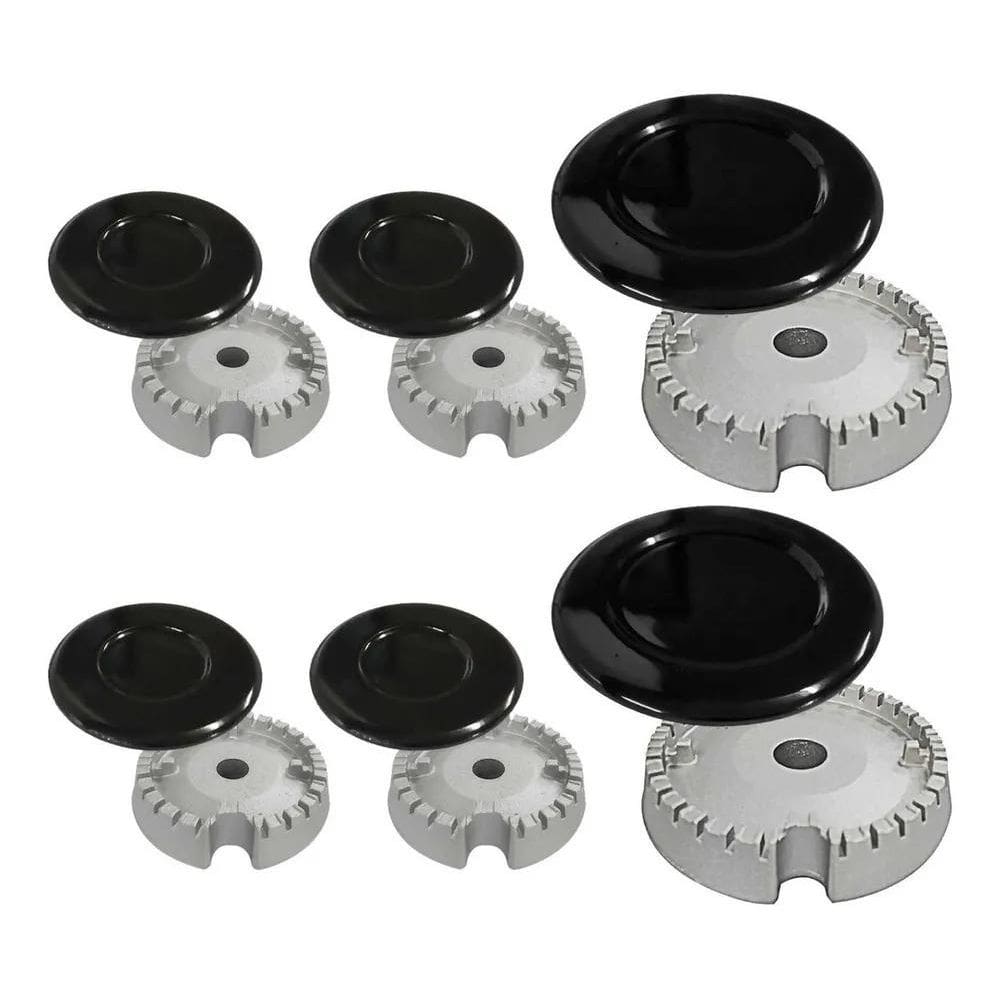 5X Kit 6 Bocas Para Fogão Brastemp Eva Ative Tampa + Queimad