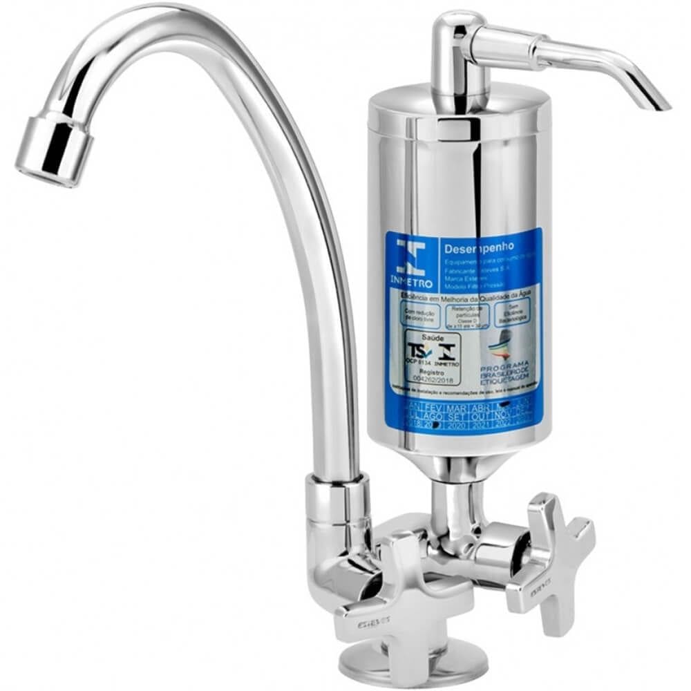 Torneira com Filtro para Cozinha ABS Alfa 1/4 de Volta C34 Cromada de Mesa - VTF330CWB - ESTEVES