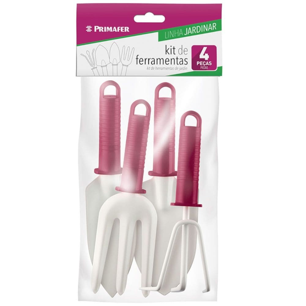 Kit Ferramenta para Jardim 4 Peças Ponta de Aço com Cabo Plástico - PR6910 - PINCÉIS ATLAS